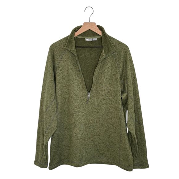 WHITE SIERRA Men's Large Pullover Sweater Half Zip Polyester Green Heavyweight L - Picture 2 of 10